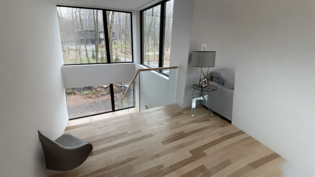Maple clear with a glass railing