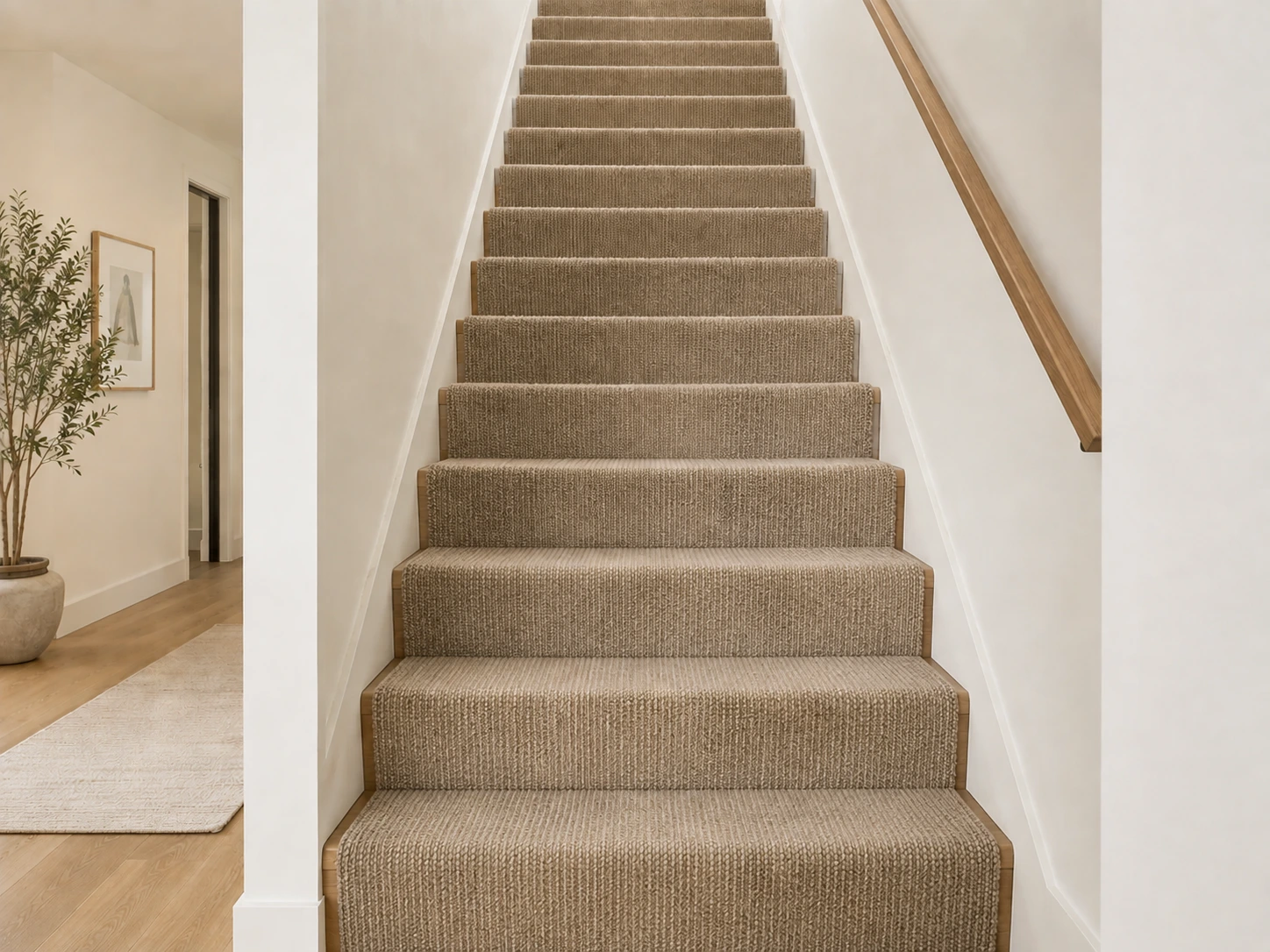 Escalier de bois dans une maison en cours de construction