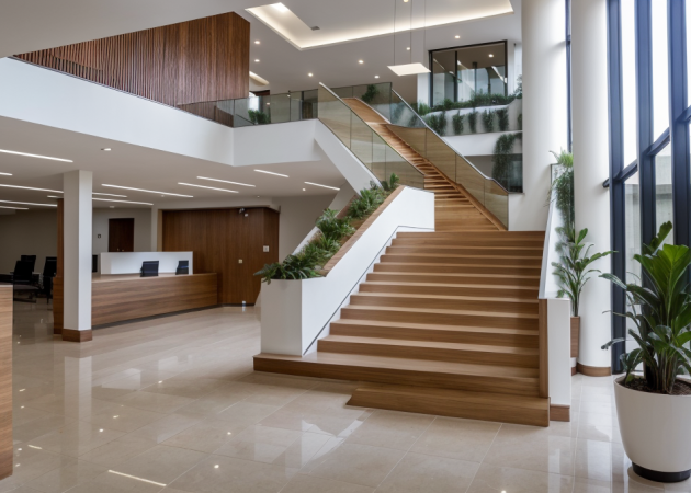 Garde-corps d'escalier pour projet commercial